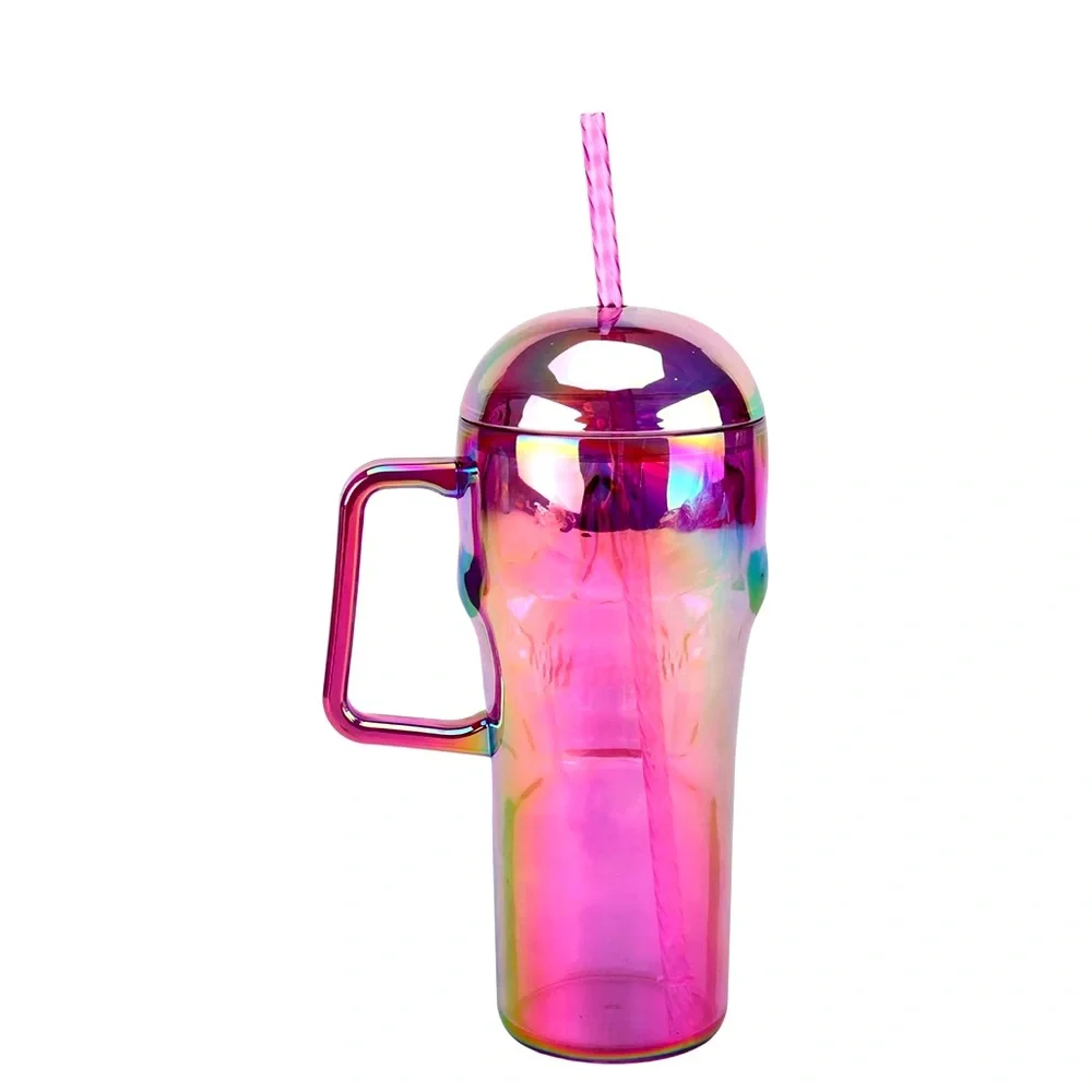 Iridescent Skull Tumbler with Straw - Picture 4 of 6